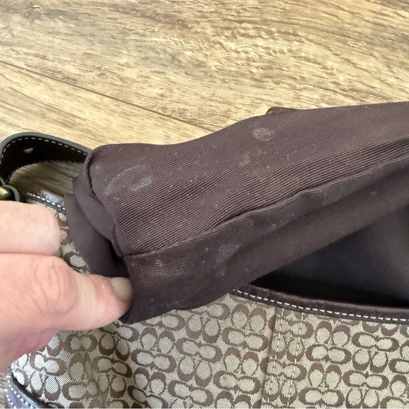COACH Vintage Y2K Mini Soho Crescent Hobo Shoulder Bag Brown Tan Monogram VGUC - Picture 14 of 17